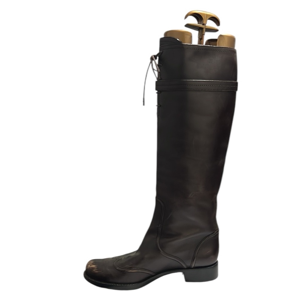 Louis Vuitton Brown Leather Knee Length Boots Size 37.5 - Picture 6 of 15
